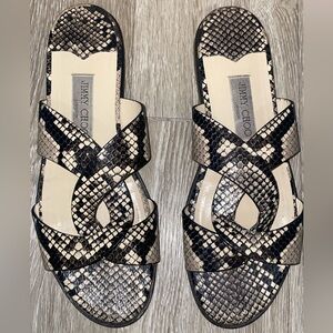 Jimmy Choo Snake-Print Sandals